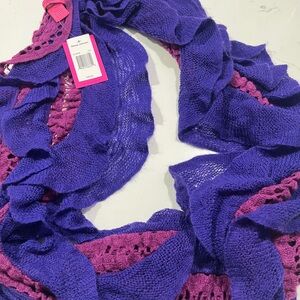 Betsey Johnson Vibrant Purple and Pink Scarf